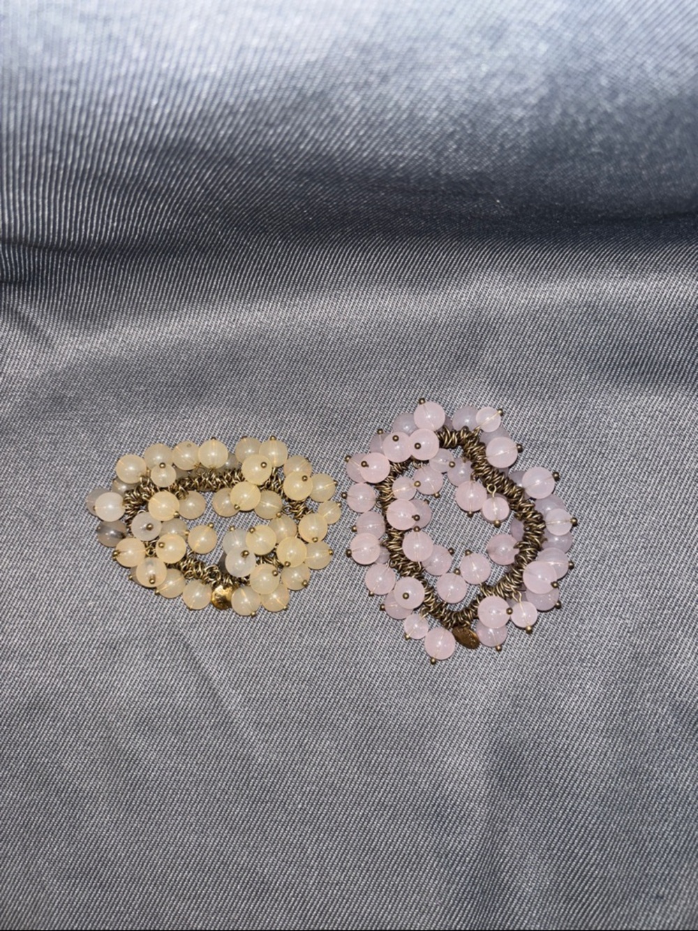 J. Crew Beaded Stretch Bracelet Set - Pink & Cream
